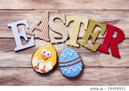 word easter and cookies as easter egg and chick word easter and cookies as easter egg and chick 29408932