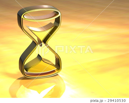 3D Hourglass Gold Sign 29410530