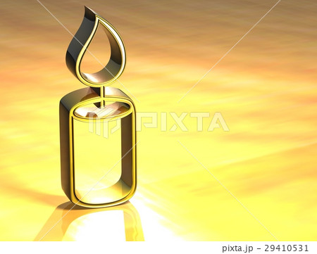 3D Candle Gold Sign 3D Candle Gold Sign 29410531