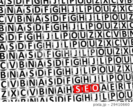 3D Word Seo inside different letters blocks 29410660