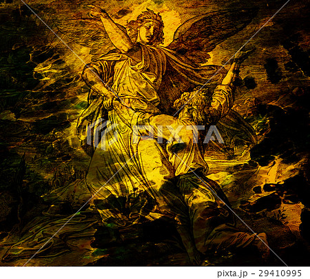 Jacob wrestling with the angel of god, graphic 29410995