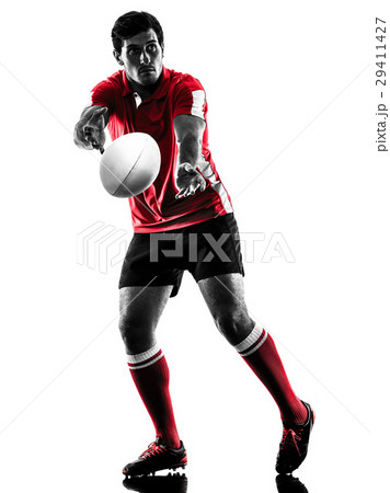 rugby man player silhouette isolated 29411427
