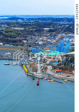 舘山寺ロープウエイと浜名湖パルパルの写真素材