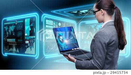 Businesswoman in online trading concept 29415734