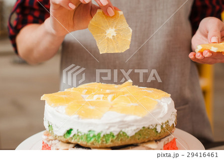 Orange decoration for sweets, desserts and cakes 29416461