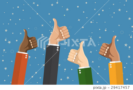 Businessmans hands hold thumbs up. Businessmans hands hold thumbs up. 29417457