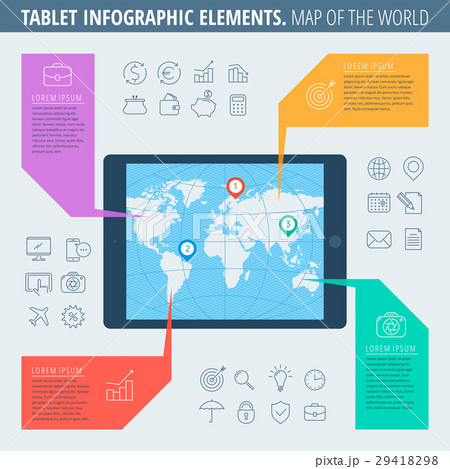 Tablet map of the world 29418298