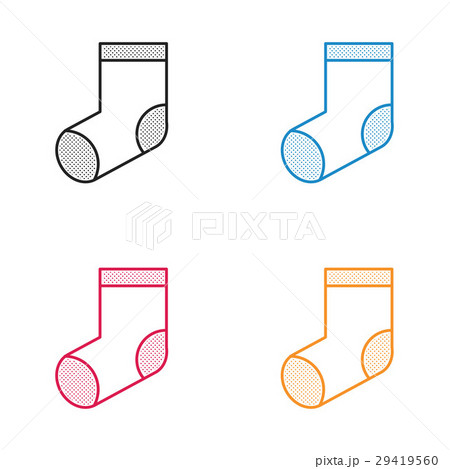 Christmas socks icon dotted style 29419560