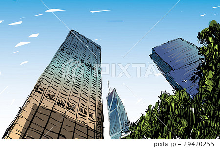 Sketch of cityscape in Hong Kong show townscape  29420255