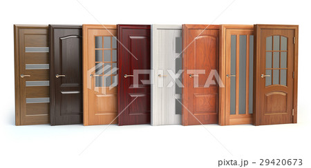 Wooden doors isolated on white 29420673