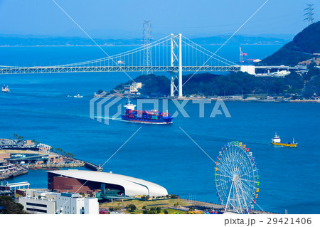 関門海峡一望(海峡ゆめタワーからの眺め) 関門海峡一望(海峡ゆめタワーからの眺め) 29421406