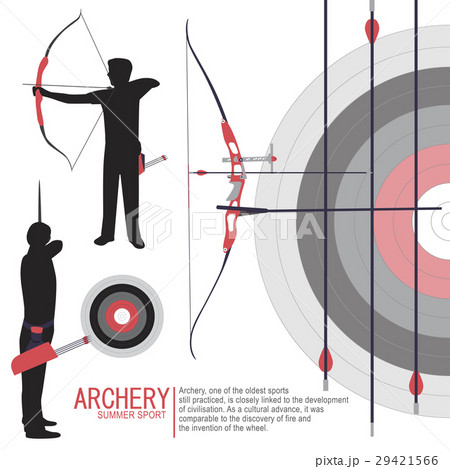 Archery sport silhouettes illustration vector Archery sport silhouettes illustration vector 29421566