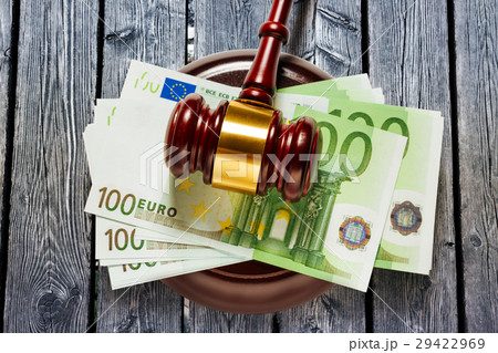 Judge's gavel and one hundred euro banknotes 29422969