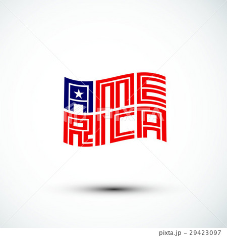 america logo; flag; sign & symbol; flat design 29423097