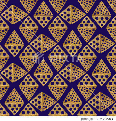 Hand drawn seamless pattern. Gold ethnic ornament. 29423563