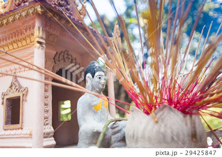 Offerings to gods in  temple with aroma sticks 29425847