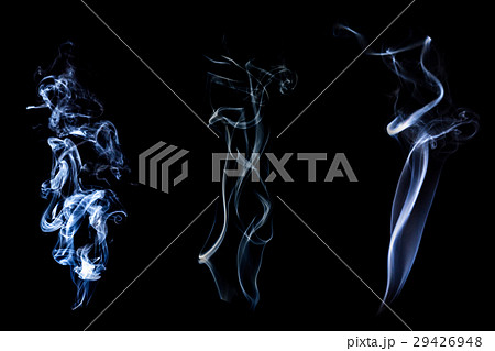 Set of smoke in black background. 29426948