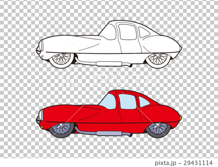 クラシックカー ヒストリックカー ビンテージレーシングカーのイラスト素材