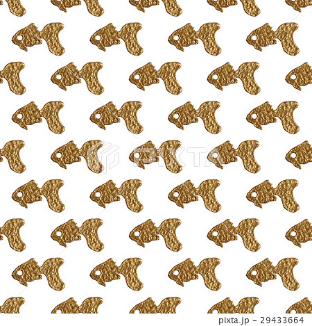 Gold fishes seamless pattern. Hand painted texture Gold fishes seamless pattern. Hand painted texture 29433664