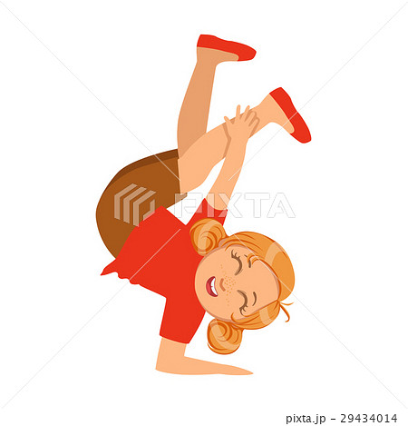 Girl Holding On One Hand Upside Down Dancing 29434014