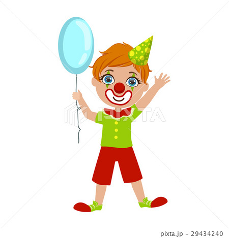 Boy In Clown Costume, Part Of Kids At The Birthday 29434240