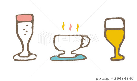 飲み物のセット【線画・シリーズ】 飲み物のセット【線画・シリーズ】 29434346