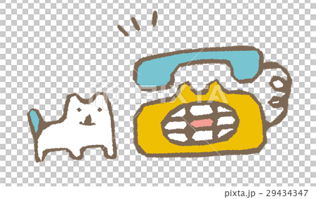 ペットと電話【線画・シリーズ】 ペットと電話【線画・シリーズ】 29434347