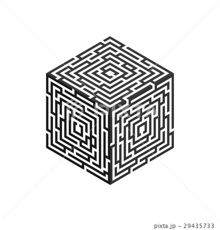 Isometric labyrinth cube, for logo, business. 29435733