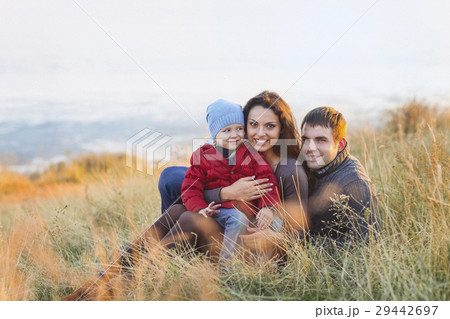 Portrait of the little girl father and mother 29442697