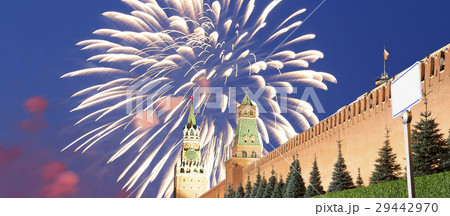 Fireworks over the Moscow Kremlin, Russia 29442970