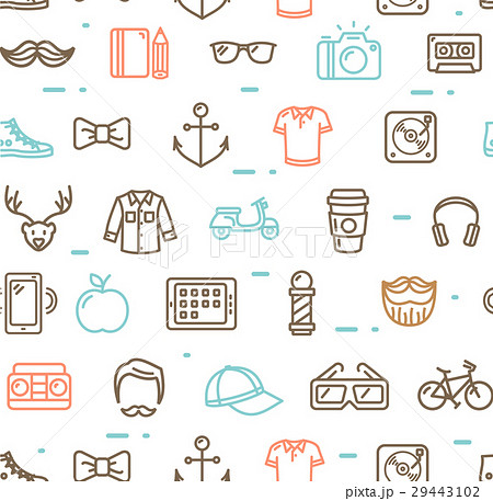 Hipster Pattern Background. Vector 29443102