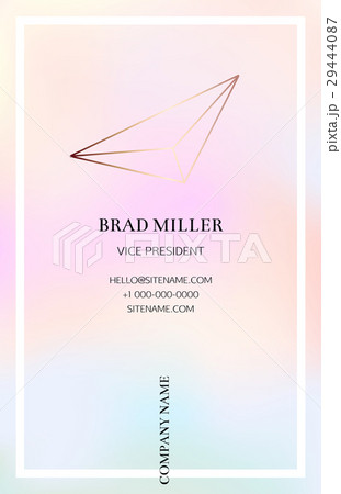 Pink business card with a bronze crystal logo Pink business card with a bronze crystal logo 29444087