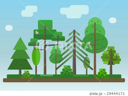 Flat Style Forest on Blue Sky Background Flat Style Forest on Blue Sky Background 29444171