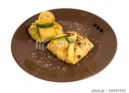 Pancakes with filling isolated on white Pancakes with filling isolated on white 29444193