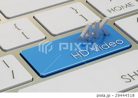 4K HD video concept on keyboard button 4K HD video concept on keyboard button 29444518
