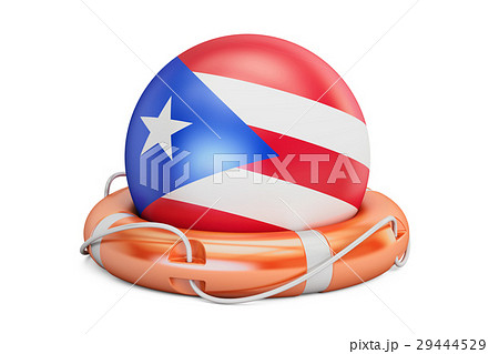 Lifebelt with Puerto Rico flag, safe, help Lifebelt with Puerto Rico flag, safe, help 29444529