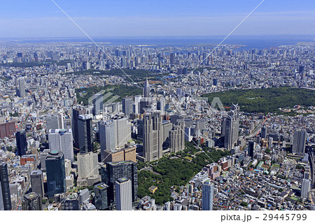 都市風景 新宿副都心上空 Aerial Viewの写真素材