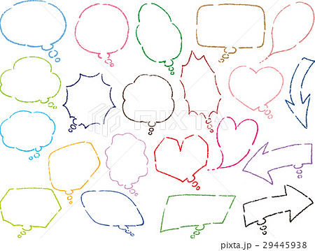 途切れた線のアブクフキダシ(線のみ) 29445938