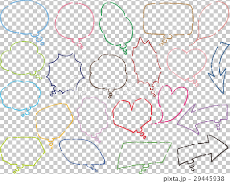 途切れた線のアブクフキダシ(線のみ) 29445938