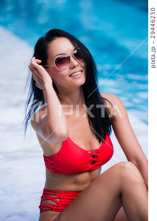 Close up lifestyle portrait of Cute girl swimming Close up lifestyle portrait of Cute girl swimming 29446250