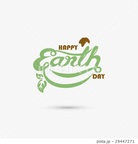 Green Happy Earth Day Typographical Design 29447271