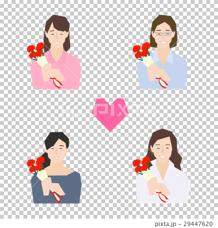 Mother's Day illustrations material with pleasing mother with carnation 29447620