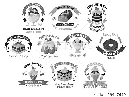 Bakery pastry and desserts vector template icons 29447649