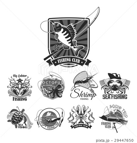 Fishing sport club vector icons set 29447650