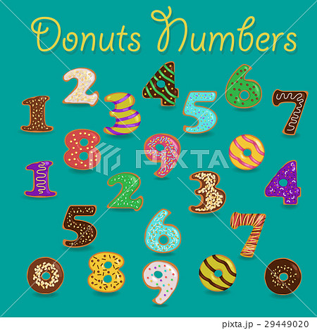 Colorful Donuts Numbers 29449020