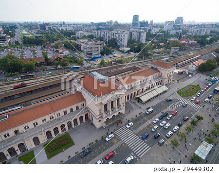 aerial view of main train station in Zagreb. 29449302