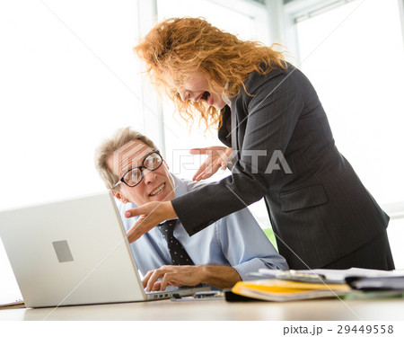 Angry boss screaming at workers 29449558