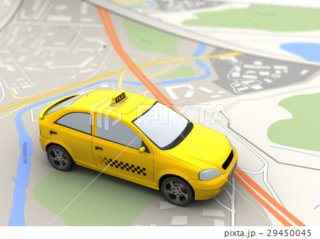 taxi and city map 29450045