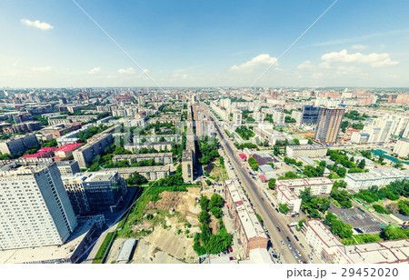 Aerial city view. Urban landscape. Copter shot 29452020
