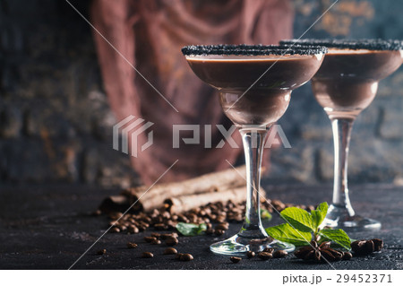 glasses of coffee cocktail glasses of coffee cocktail 29452371